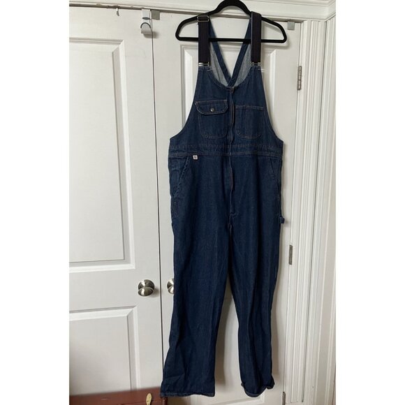 Vintage Big Bill Overalls Mens 42 Blue Denim Workwear Dungaree Bib One Piece Zip - Picture 3 of 13